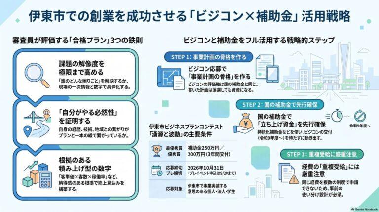 伊東市で創業するならビジコンか補助金か